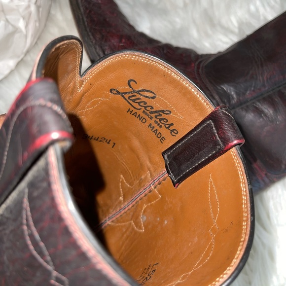 Vintage Lucchese oxblood ostrich leather boots - Picture 8 of 12